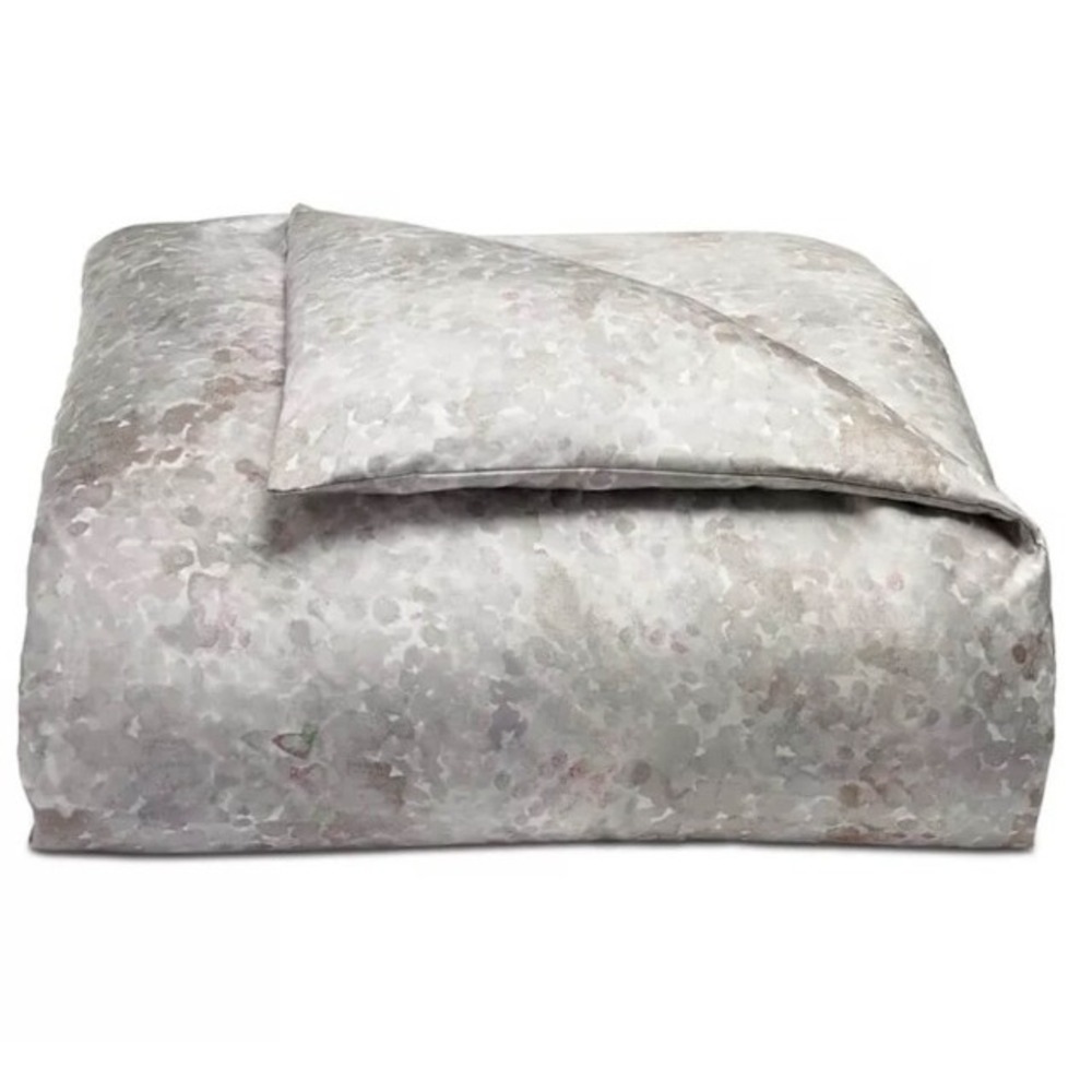 Hotel Collection King Duvet Cover Gray Beige Speckled Abstract Pattern
